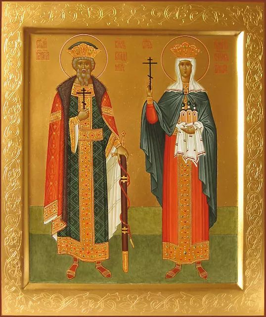 Икона святых равноапостольных великой княгини Ольги и великого князя Владимира