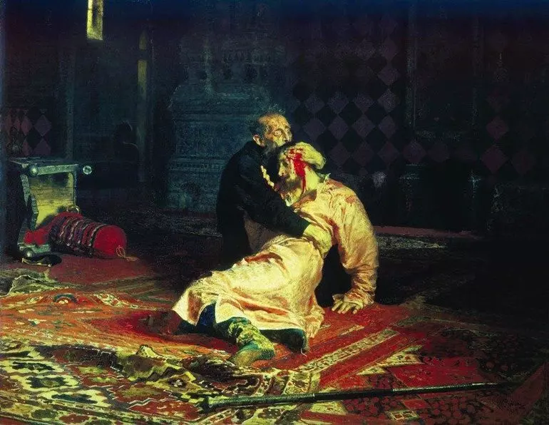 Иван Грозный убивает своего сына.