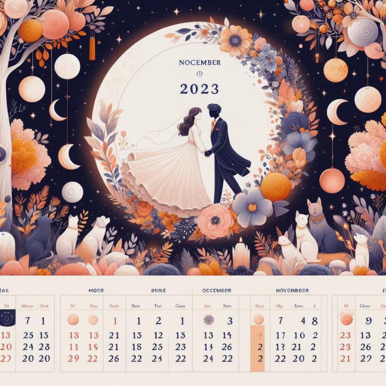 Лунный календарь свадеб на ноябрь 2023