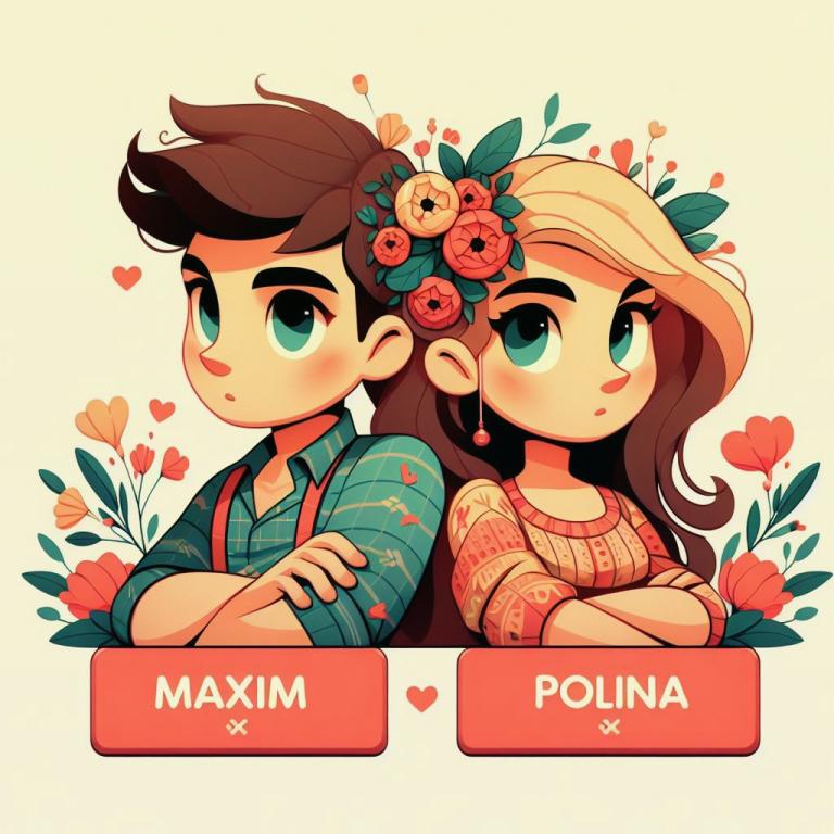 Совместимость имен Максим и Полина: Общие буквы в именах