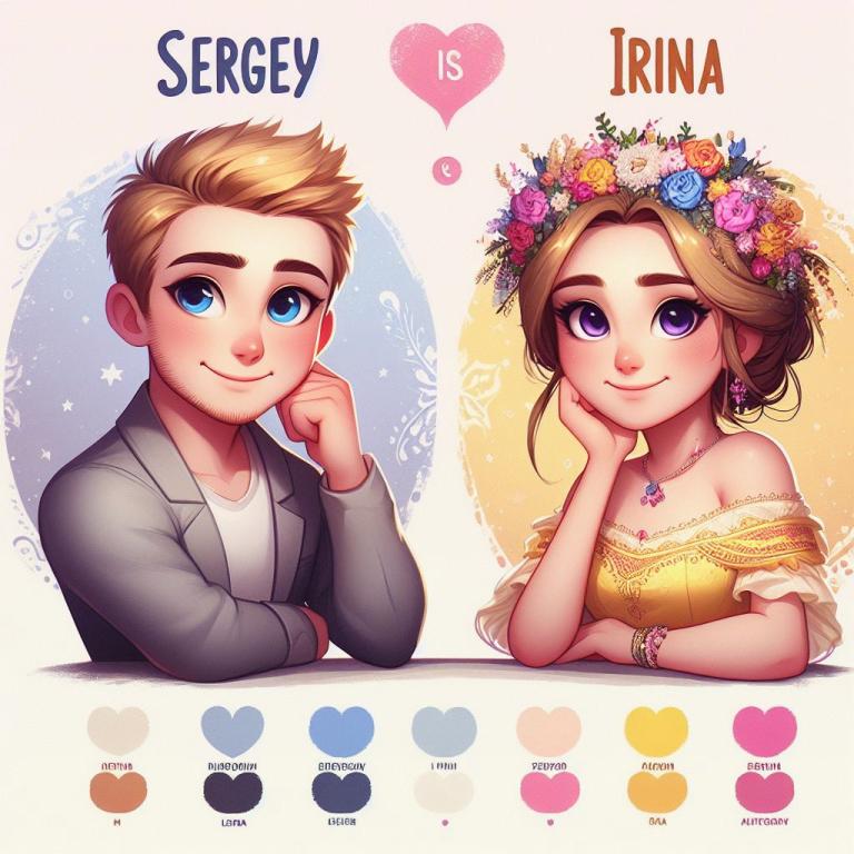 Совместимость имен Сергей и Ирина: Совместимость по цвету имен
