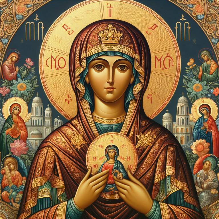 Византийская икона Божией Матери: Гравированное изображение Византийской иконы