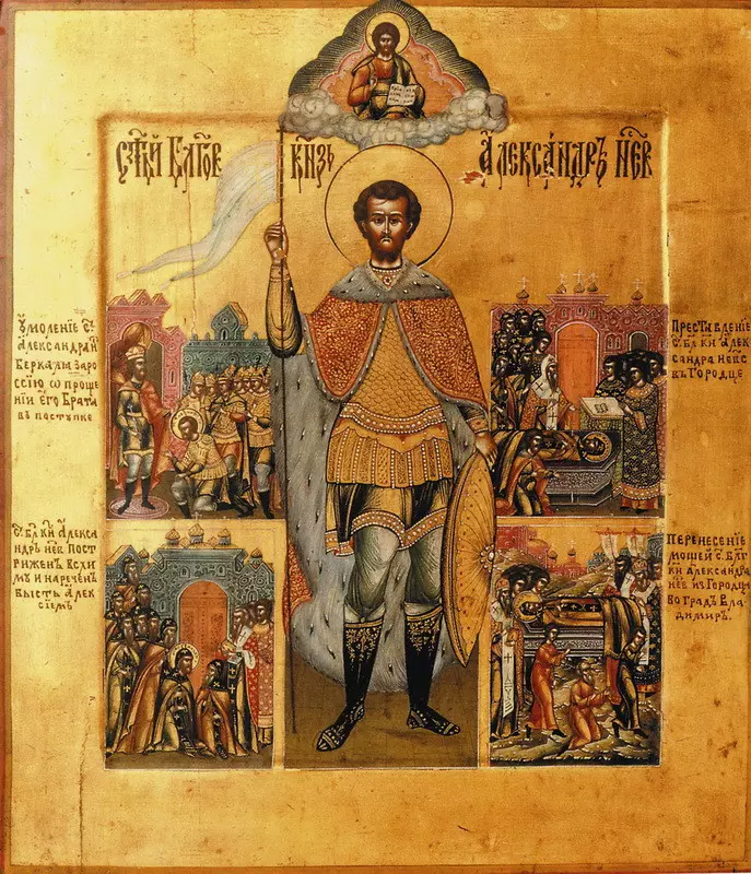 Святой благоверный князь Александр Невский. Икона 19 века. Частная коллекция