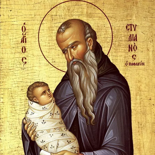 Ребенок на руках у святого Стилиана