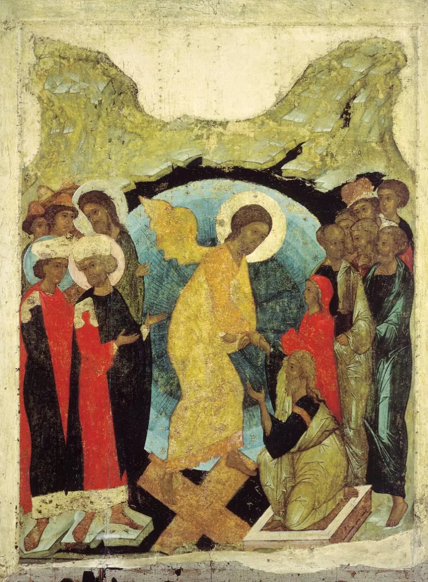 Икона Сошествия во ад. Андрей Рублев, 1408-1410 гг