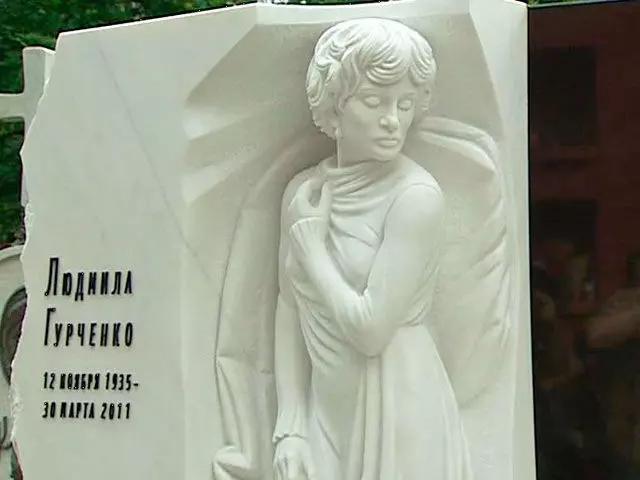 Памятник Л. Гурченко на Новодвинском кладбище