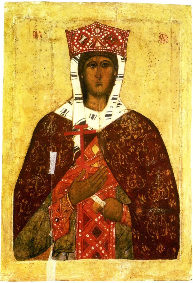 Великомученица Варвара. Икона. Псков, 14 век.