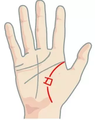 Значение квадрата в параллельной прерванной линии жизни при гадании по руке
