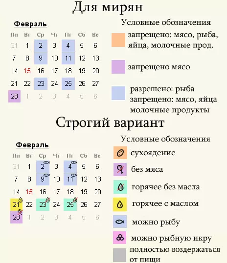 Календарь постов для мирян